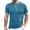 Blue, variant on Mens T Shirts Solid Color Button Open Neck Pocket Male Casual Loose Trend Business Short Sleeve T Shirt Comfort Tee Shirts