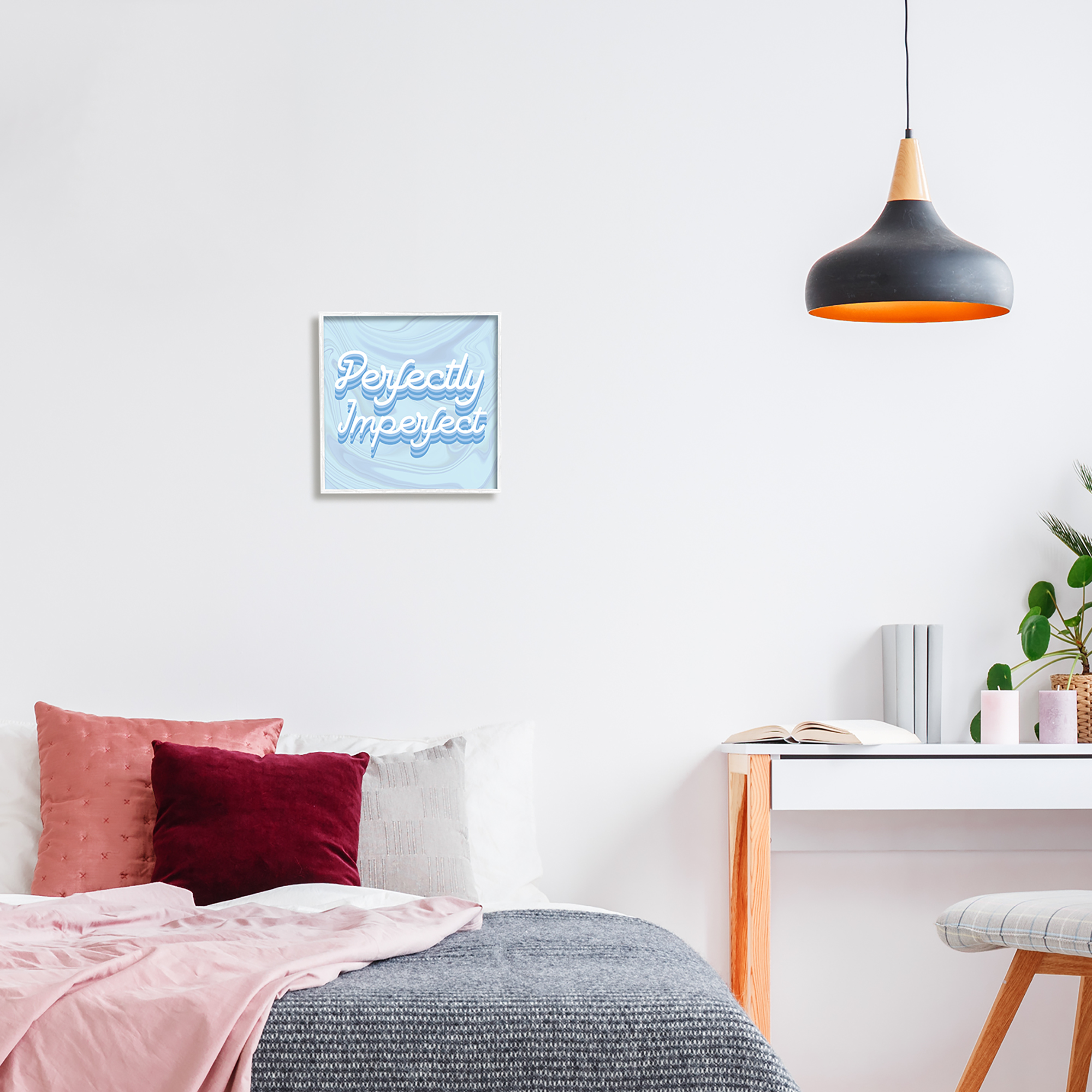 Stupell Industries Perfectly Imperfect Phrase Religious Painting White Framed Art Print Wall Art
