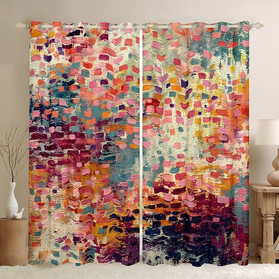 Homewish Teens Graffiti Art Black Out Curtains, Modern Fashion Artwork Curtains Pack of 2 (42x63 Each), Vintage Oil Printing Bedroom Curtains, Living Room Curtains Decor