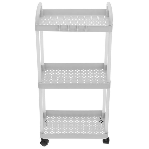 Hemoton Rolling Cart Organizer 3 Tier Plastic Rolling Cart With Wheels Reinforced Handle Lightweight Utility Cart Storage Cart For Nursery Kitchen Bathroom Craft Room