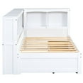 thumbnail image 4 of Tcbosik Twin Size Daybed with Charging Station, Corner Sofa Bed with Open Shelves and 2 Storage Drawers for Living Room, Guest Room, Bedroom, Space Saving, White, 4 of 9