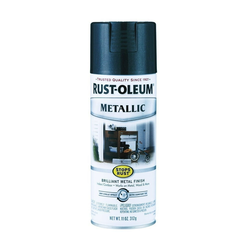 12 Oz Black Night Metallic Stops Rust Spray Paint [Set of 6] Walmart