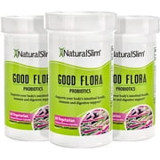 NaturalSlim Good Flora 3-Pack - Probiotic Supplement for Digestive Health - 60 Capsules