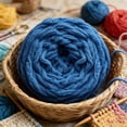thumbnail image 5 of Horplkj Chunky Yarn, Bulky Yarn Super Soft Acrylic 7-8mm for Hand Knitting, Washable Pill-Resistant Diy Blanket Scarf Sweater Craft (Navy Blue), 5 of 5