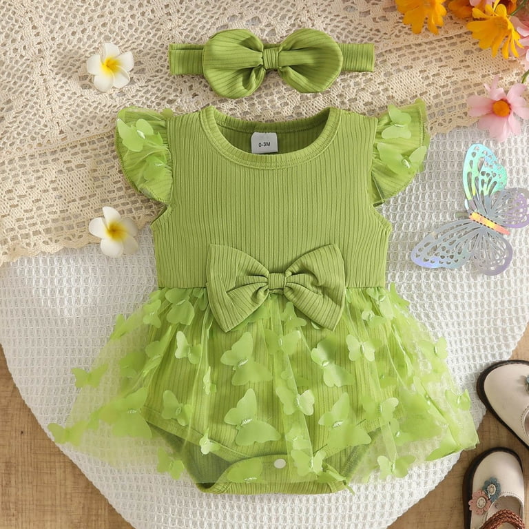 green dress 3-6 months gdxvjhbj Baby Sequin Baby Girls Romper Summer Sleeveless Rompers Clothes Outfits for Newborn Infant 0 3 6 9 12 18 24 (Green,6-9 Months) size_6