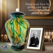 Everlight Memorials Spring Radiance Hand Blown Glass Cremation Urns for Human Ashes