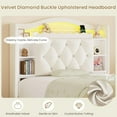 thumbnail image 5 of Twin Size Upholstered Platform Bed with Storage Headboard and Drawers, Twin Bed Frame with Power Outlets & LED Lights, Modern Platform Beds for Teen, White, 5 of 10