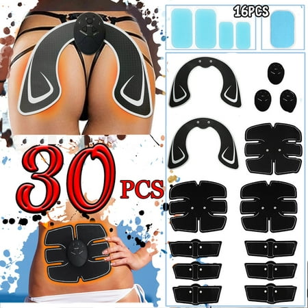 30Pcs/Set ABS Stimulator, Abdominal Muscle Trainer Smart Body Building Fitness For Abdomen/Arm/Leg/Hip Training and Replacement Gel (Best G Spot Stimulator)