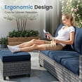 thumbnail image 4 of ELPOSUN Patio Furniture Set, 5 Pieces Outdoor Patio Sectional Sofa Set, All-Weather Wicker Rattan Outdoor Conversation Set with Ottoman for Poolside, Backyard, Gray Wicker Navy Blue Cushions, 4 of 8