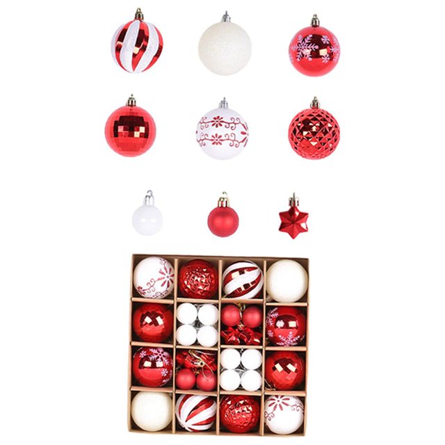44 X Bolas de Navidad Adornos Adornos Navideños Gran Cantidad Juego de Decoración para es de Navidad para Ocasiones ,