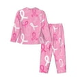 thumbnail image 2 of Wukai Breast Cancer Awareness (3) Print Women's Pajama Set - Soft Long Sleeve Sleepwear for Comfort and Style-, 2 of 9