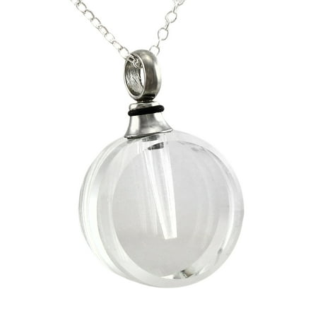 Round Clear Crystal Vial Keepsake Necklace