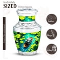 thumbnail image 2 of JAGASY Boat Funeral Small Urns for Human Ashes, Black Urn for Ashes Adult Male, White Lotus & Wooden Boat Decorative Urns for Sister, Keepsake Cremation Urn for Brother, (3 Inch), 2 of 7