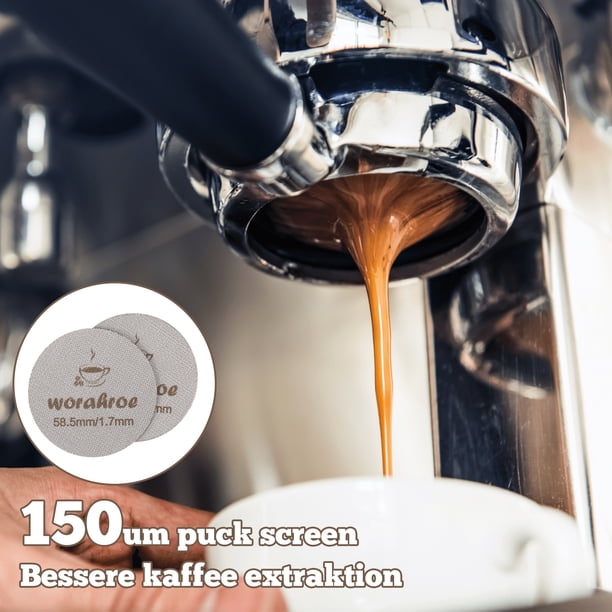 Matsuzay Filtro reutilizable duradero y resistente al óxido para Espressos, accesorio para Barista, filtro de Espressos inodoro, 2 piezas Juegos de servir café y té 58.5 mm, 1.7 mm, 150 um