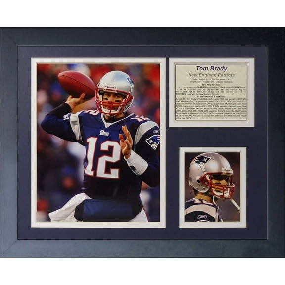 Legends Never Die "Tom Brady Home Framed Photo Collage, 11 x 14-Inch, Black