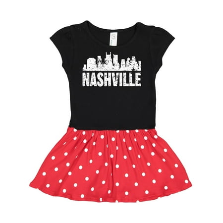 

Inktastic Nashville Skyline Grunge Gift Toddler Girl Dress