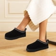 thumbnail image 6 of Smile Popcorn Women's Fuzzy Slippers Cozy Suede Slippers Winter House Shoes Indoor Outdoor, Black, 6 of 7