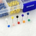 thumbnail image 2 of 500 Pieces Push Pins Map Pins with Colored Head Map Tacks with Point Assorted Colors Stainless Steel Small Round Head Marking Pins, 2 of 5