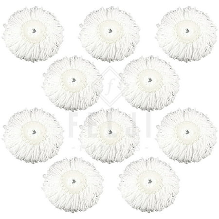 Pro Economy Mop 10 Pack Felji Microfiber Replacement Mop Pads Fit Hurricane PRO 360 Rotating Spin Magic ()
