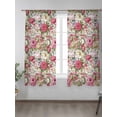thumbnail image 2 of Sheer Curtains 63 Inch Length 2 Panels Set for Bedroom, Pink Spring Floral Semi Sheer Curtains for Windows, Vintage Summer Botanical Voile Window Treatments Rod Pocket Curtain, 2 of 7