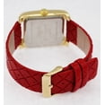thumbnail image 4 of 38mm Montres Carlo Women Luxury Fashion Vegan Leather Quartz Dress Wrist Watch (Gold/Red), 4 of 4
