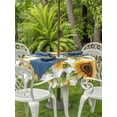 thumbnail image 4 of Outdoor Tablecloth with Umbrella Hole Zipper Sunflower Round Tablecloth 60" Waterproof Outside Table Cloth Watercolor Summer Botanical Yellow Patio Table Cover Tablecloths for Picnic Party, 4 of 8