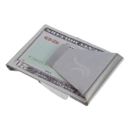 Slim Stainless Steel Cash Clamp Money Wallet Clip Credit Card Holder Double Side, Color: Silver By new brand From