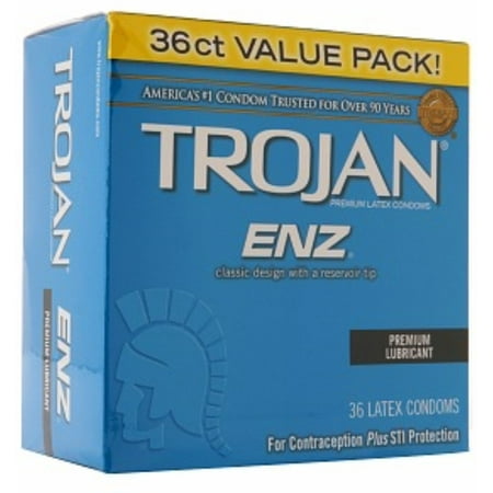 6 Pack - TROJAN Enz Premium Lubricant Latex Condoms 36 ea