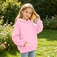 thumbnail image 5 of Wilark Girls Oversized Hoodies Sweatshirts with Pockets Size 5-14, Pullover Casual Fleece Warm Long Sleeve Kids Fall Winter Tops Pink, 5 of 7