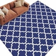 thumbnail image 2 of 5'x8' Area Rugs, Navy Blue Morocco Indoor Outdoor Area Rug for Living Room Bedroom, Modern Farmhouse Geometric Textured Washable Bathroom Rugs Kitchen Floor Carpet Mats Home Decor Aesthetic, 2 of 8