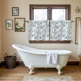 thumbnail image 4 of Natural Trees Branches Tier Curtains 24 Inch Length, Colored Birds Vintage Rustic Blue Cafe Short Curtains for Bathroom Over Sink, Small Kitchen Curtain Light Filtering Drapes 2 Panels 27.5"Wx24"L, 4 of 8