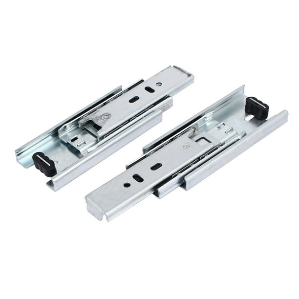 Uxcell 4inch 3 Sections Telescoping Ball Bearing Damper Drawer Slide