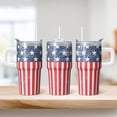 thumbnail image 2 of Reusable 20oz Geometric Texture Tumbler with Handle, Double Wall Stainless Steel Insulated Coffee Travel Mug Leak Proof, 2 of 5