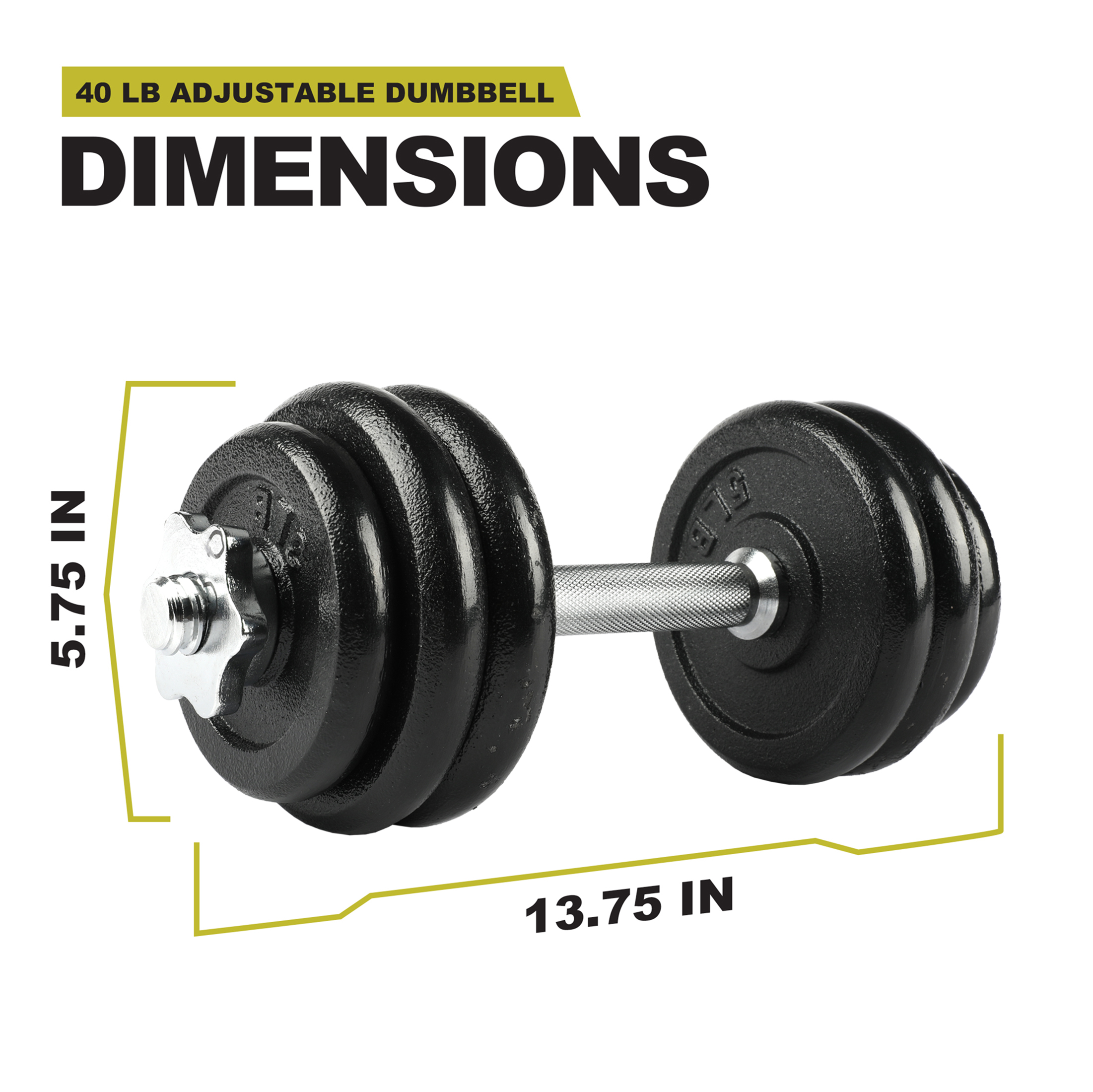 PRCTZ 40lb Adjustable Cast Iron Dumbbell Set photo 4