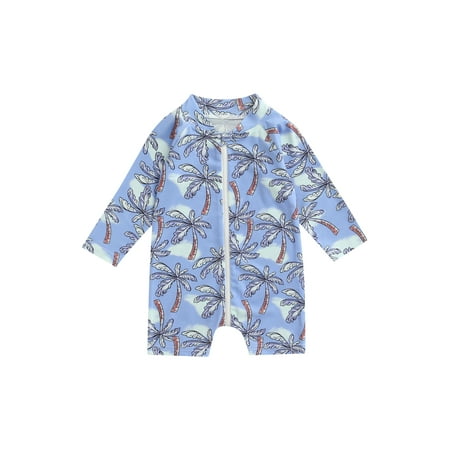 

SUNSIOM Infant Toddler Baby Boys Girls One Piece Swimsuit Zipper Swimwear Long Sleeve Bathing Suit