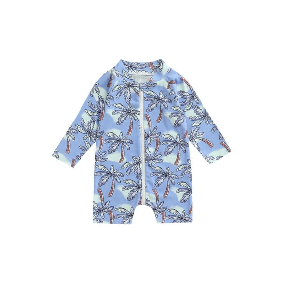Coduop Toddler Baby Girl Boy Rash Guard Long Sleeve Zipper One Piece Swimwear Bathing Suit Swimsuit