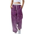 thumbnail image 1 of Birdeem Women Fashion Color Blocked Printed Drawstring Pants, 1 of 5