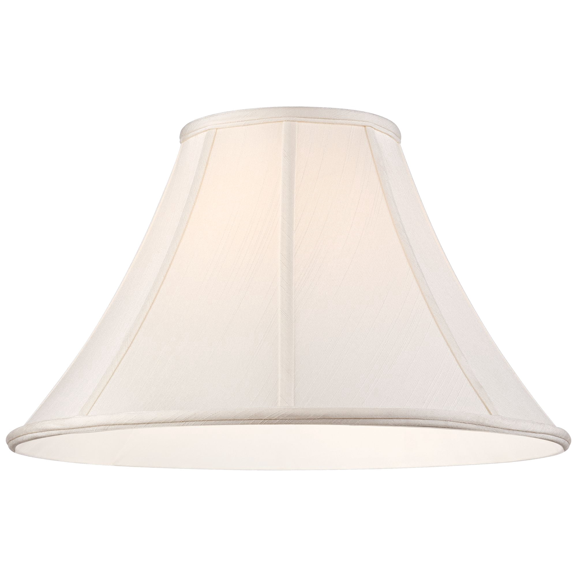 Springcrest Set of 2 Bell Lamp Shades Off-White Large 7" Top x 18" Bottom x 10.5" High Spider Replacement Harp and Finial Fitting