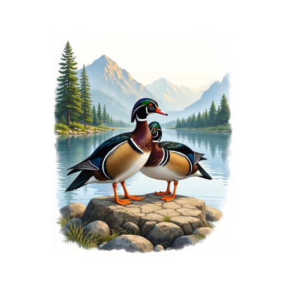 Paint by Numbers Kit for Adults, Ducks On Rocky Lakeside Scenery Paint by Numbers, Easy Paint by Numbers Kit for Adults Beginner, DIY Adult Paint by Number Kits on Canvas, Home Decor