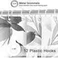 thumbnail image 2 of Zrodlmo Floral Fabric Shower Curtain with Hooks, 13-Piece Watercolor Plant Leaves Bathroom Curtain, 72" x 72", Black, 2 of 6