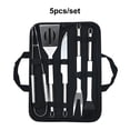 thumbnail image 4 of Soidarity Herramientas para parrilla de barbacoa, tenedor portátil de mano para barbacoa de acero inoxidable, pinzas reutilizables para acampar, Estufas de camping  5PCS Soidarity OD011055-02, 4 of 6