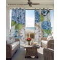 thumbnail image 6 of Blue Hydrangea Retro Blackout Curtains for Bedroom Living Room Darkening Curtains 54 Inch Long Spring Summer Clock Butterfly Short Curtain for Small Window Treatment Grommet Drapes 42"x54"x2, 6 of 9