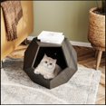 thumbnail image 2 of 25.98'' Shaped Modern Pet Furniture Cat Kennel Side Table MDF Multi-Purpose Furniture,Burmese Sapwood, 2 of 8
