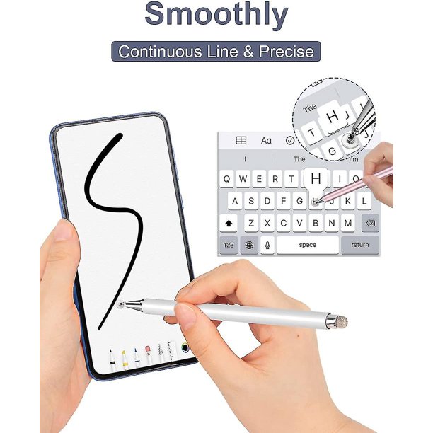Lápiz óptico para iPad 2 Pack, lápiz óptico de disco 2 en 1 para pantallas táctiles, lápiz óptico capacitivo con tapa magnética, compatible con Ipad Iphone Pro Android Ch
