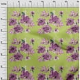 thumbnail image 2 of oneOone Cotton Jersey Lime Fabric Flower & Leaves Watercolor Quilting Supplies Print Sewing Fabric By The Yard 58 Inch Wide, 2 of 4