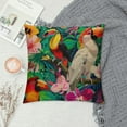 thumbnail image 2 of ONETECH Parrot Pillow Covers Decorative  Tropical Bird Toucan Leaves and Hibiscus Flowers Square Pillow Case for Men/Women/Green Red Yellow, 2 of 5
