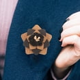 thumbnail image 6 of YEAHIBABY Brown Wooden Lapel Pin for Suit Decorative Flower Boutonniere Pin Ideal for Weddings and Parties, 6 of 6