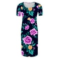 thumbnail image 3 of OGLCCG Women's Short Sleeve Maternity Dress Floral Printed Side Ruched Pregnancy Clothes for Baby Shower Casual Daily Wear Bodycon Dress, 3 of 6