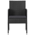 thumbnail image 3 of vidaXL 9 Piece Garden Dining Set Black Poly Rattan and Steel, 3 of 5