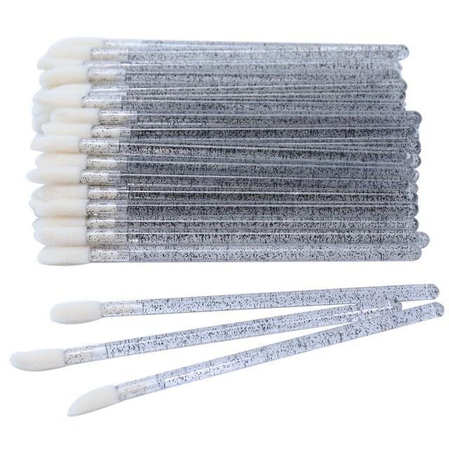 "500 Pcs Disposable Crystal Lip Brush Lash Micro Brushes Mascara Applicator Lipstick Wands Cosmetic Cleaning Beauty Makeup Tools (black)"